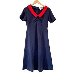 Ruby Belle Navy Red Vintage Look Pin Up Retro A-Line Short Sleeve Dress